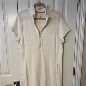 Tommy Bahama Cream Short Sleeve Zip-Up Dress